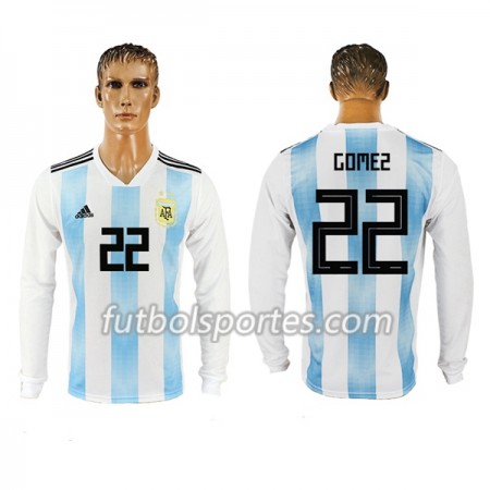 Camisetas Argentina Gomez 22 Primera Equipacion Mundial 2018 Manga Larga